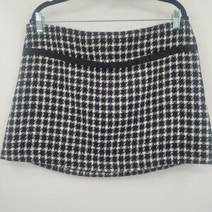 Xhilaration Mini Skirt Black White Tweed Houndstooth A-line
